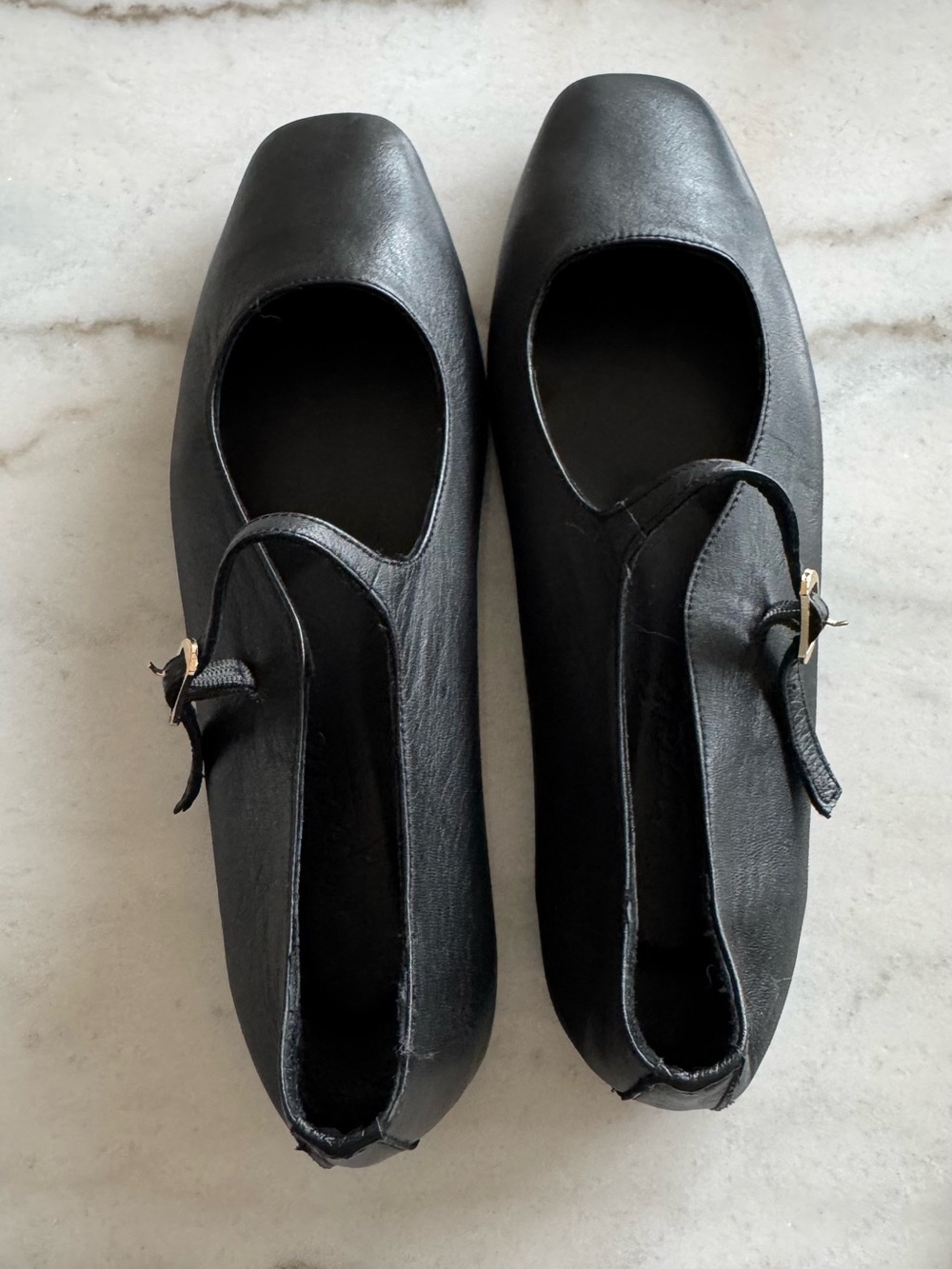 Black Mary Jane Flats with Square Toe Size EU 40 - New